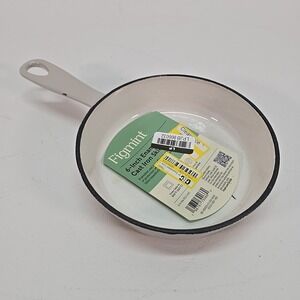 Figment 6" Enameled Cast Iron Skillet Light Green Outer Shell Cream Inside Heavy